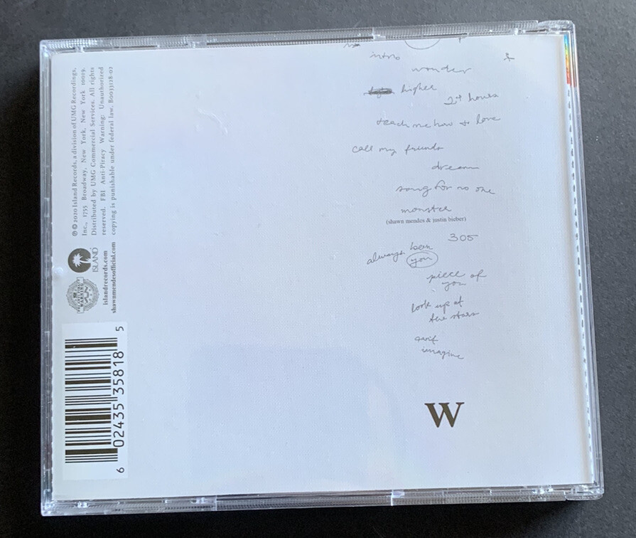 Shawn Mendes Signed Wonder CD Cover PSA/DNA COA Slabbed