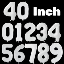 40 inch White Large Number Balloon Celebration Party Birthday Wedding Baby