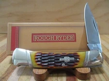New Rough Ryder Amber Bone Lockback Folding Pocketknife - RR081