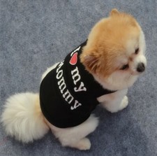 I Love My Mommy Black Pet Dog Cat Summer Shirts Vest Clothes Puppy T-Shirt Med