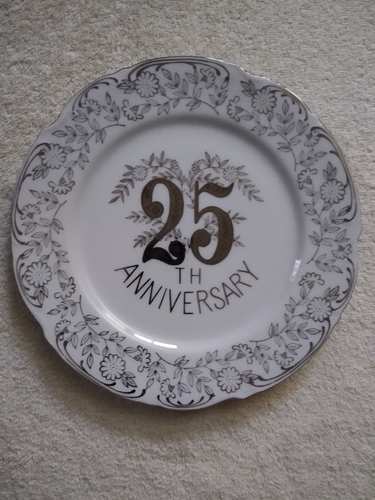 10.25" Vintage 25th Anniversary Decorative Plate Norcrest - 第 1/4 張圖片