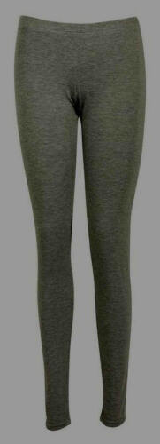 LADIES ANKLE LENGTH STRETCH FIT COTTON LEGGING IN CHARCOAL GREY & WINE COLOURS - Picture 1 of 5