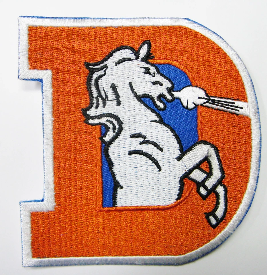 LOT OF (1) NFL DENVER BRONCOS BIG (D) EMBROIDERED PATCH IRON-ON (TYPE B) # 21