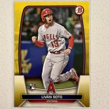 2023 Bowman - Yellow / Gold Parallel SP #46 Livan Soto #64/75 SSP (RC)