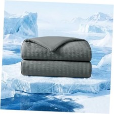 Seersucker Cooling Comforter Size - Cooling Blanket with Quick Queen Dark Gray