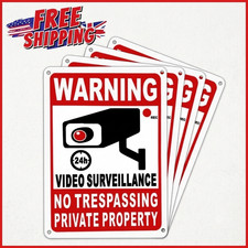 4 Pack No Trespassing Signs Private Property 24Hr Video Surveillance 10x7"