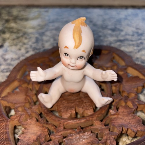 Vintage Lefton Lot Of 3 Of Kewpie Bisque Porcelain Baby Doll Figurines - Photo 3/13