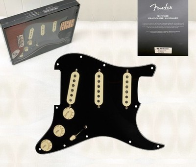 REAL ALNICO 5 Fender Strat 57/62 LOADED PRE_WIRED PICKGUARD Pickup Set SSS Black