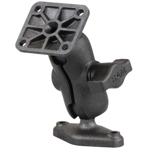 RAM Drill-Down Short Arm 1" Ball Mount with Square & Diamond AMPS Bases - Picture 1 of 2