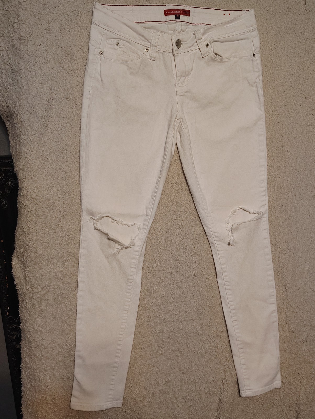 YMI Wanna Betta Butt Jeans Women’s Size 9 Skinny White Denim Cotton Blend