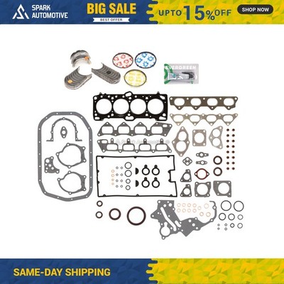 Full Gasket Set Bearings Rings Fit 1993-1994 Mitsubishi Turbo 2.0L DOHC