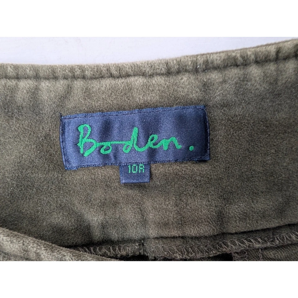 Minifalda Boden para mujer talla 10R verde terciopelo línea A lápiz recto 2 bolsillos Foto 3 de 4