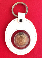 Portachiavi bianco NUOVO + moneta 2 Euro italia VESPUCCI 2025 FDC UNC