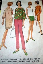  LOVELY VTG 1960s DRESS TOP PANTS SHORTS McCALLS Sewing Pattern 10/31