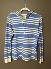 Vineyard Vines Edgartown Shirt Mens S Blue Stripe Hoodie Long Sleeve Pullover