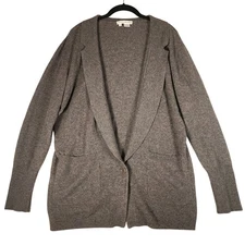 Nancy Heller 100% Cashmere Gray Cardigan Sweater Blazer Coat Jacket S