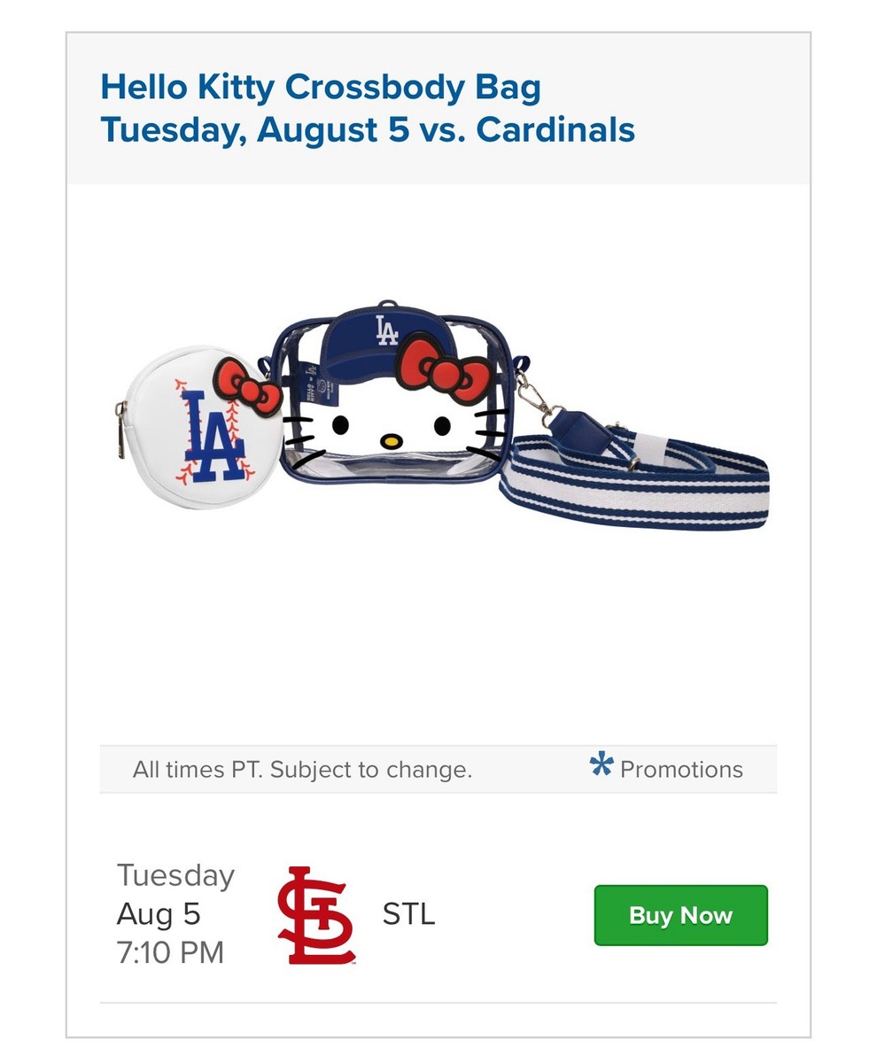 Hello Kitty Dodgers コラボバッグ　8/5限定 Hello Kitty Dodgers コラボバッグ 8/5限定 - メルカリ