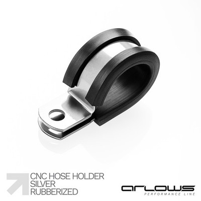 Arlows Aluminium Schlauchhalter Ø 25mm ( Silber, gummiert )