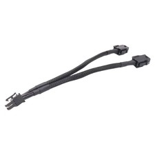 Dual 6 Pin Female to 8 Pin Male GPU Adapter Cable Braided Sleeved 20cm 9739
