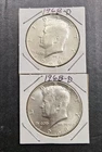 1968 D 40% Silver Kennedy Half Both Coins Included In Auction