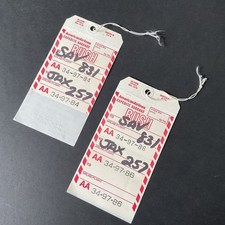 American Airlines Expedite Baggage Luggage Tags Set Of 2 - 1970/80s