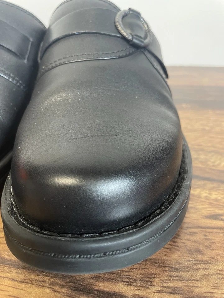 Zuecos Clarks Collection Mule para mujer talla 8,5 de cuero sintético negro Foto 3 de 4