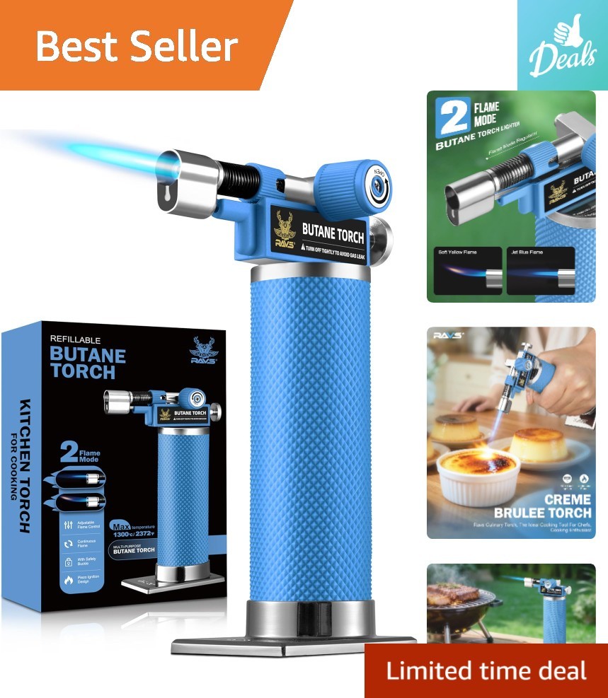 Versatile Butane Torch with Wide Copper Base - Adjustable for All Heating Needs