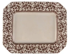 DB Dunn Bennett & CO Staffordshire Imperial Brown Platter 1880s 2.75lb 14"