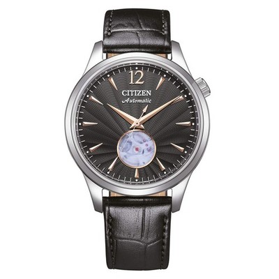 Citizen Herrenuhr Analog Automatik mit Leder-Armband NH9131-14E