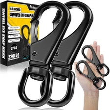 [Extra Sturdy] 2Pcs 4.6” Stainless Steel Swivel Eye Snaps, 220 LBS Capacity H...