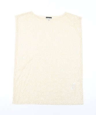 Topshop Damen Elfenbein Polyester Basic Tank Größe 8 Rundhalsausschnitt