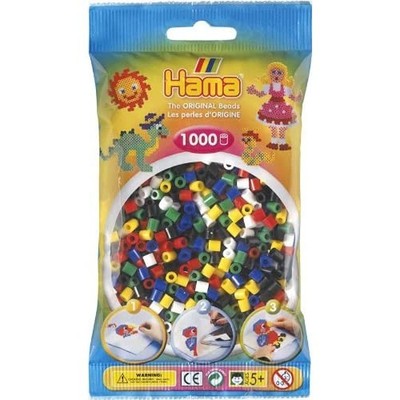 Hama 10.207-66 Solid Mix-1,000 Beads in Bag, Multicolour Multicolor