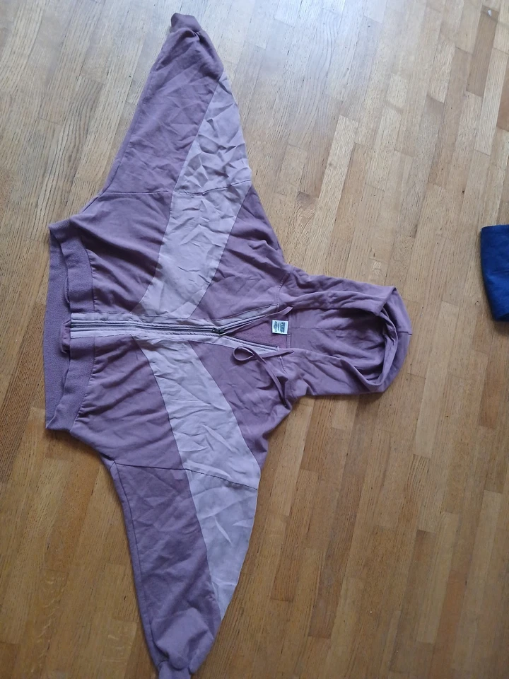 ROSA Victorias Secret Sudadera con Capucha Cremallera Completa Ala de Murciélago Mangas Dolman Malva L Foto 2 de 4