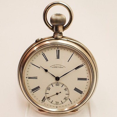 A. LANGE & SÖHNE LEPINE 1916 TASCHENUHR B-UHR BEOBACHTUNGSUHR 59mm 141g SILBER