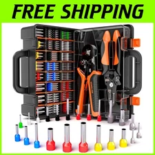 Heavy-Duty Ferrule Crimping Tool with Ergonomic Grip - 23 Wire Sizes Available