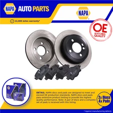 2x Solid Brake Discs and Pads Rear NAPA NBK5328DP fits MINI COOPER ONE +