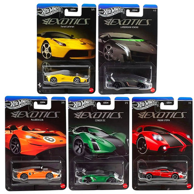 2026 Hot Wheels ''Silver Series'' Exotics (GDG44) La Ferrari Pagani Set of 5 - NEW
