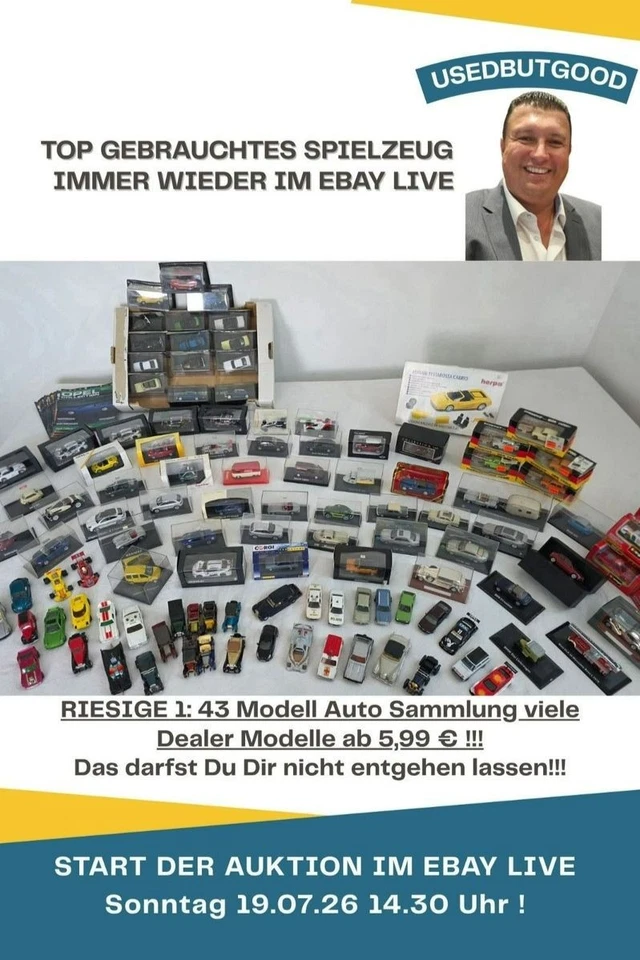 Mega Sammlung  1:43 MODELLAUTOS DEALERMODELLE EBAY LIVE 19.07.26 14.30 Uhr