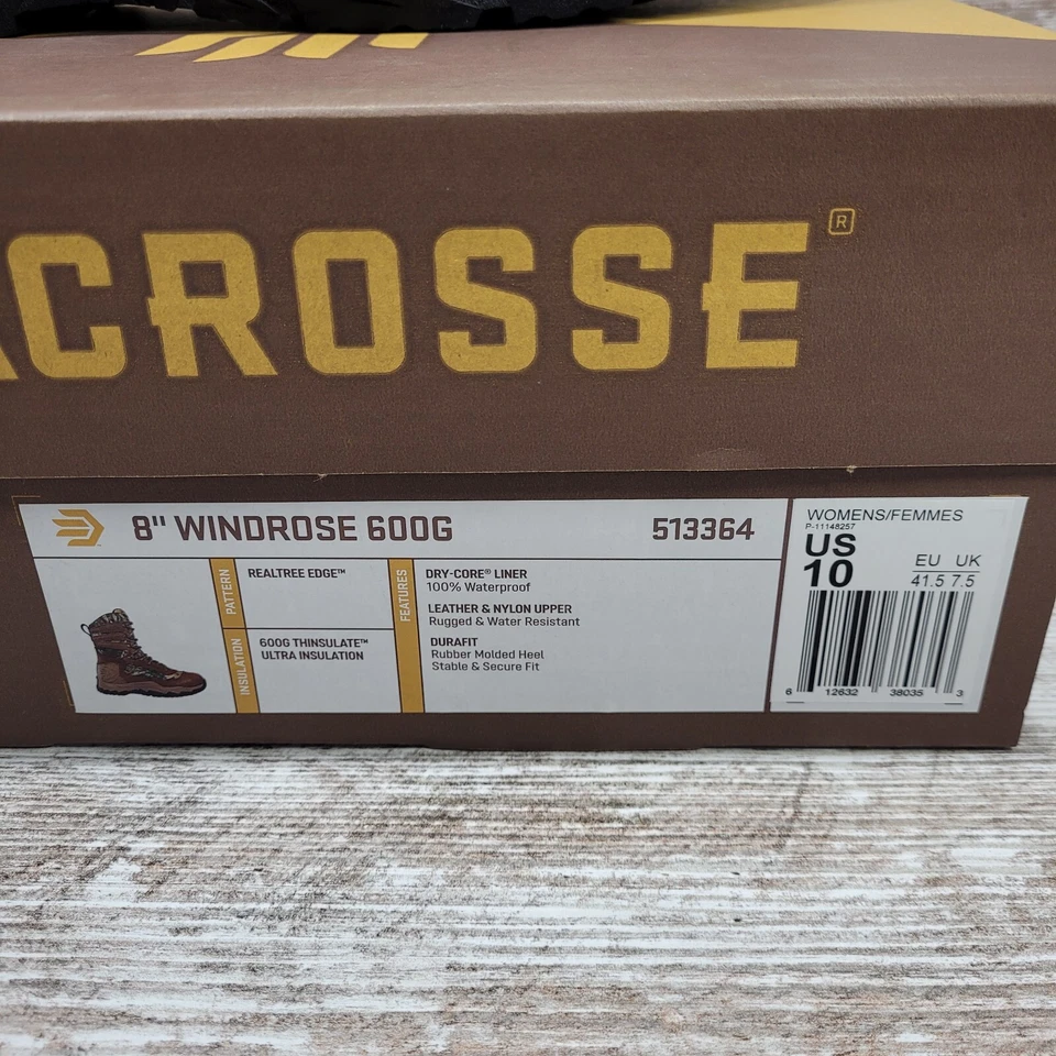 Botas de caza para mujer LACROSSE 8" Windrose RealTree Edge 600G 513364 talla 10 Foto 2 de 4