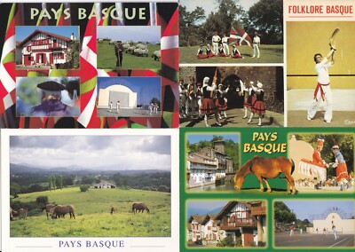 Lot de 100 cartes postales card 10x15cm 1960-2000 PAYS BASQUE divers ...
