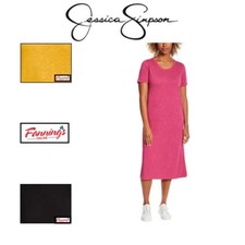 Jessica Simpson Ladies Short Sleeve Midi Dress Womens Stretch | F52