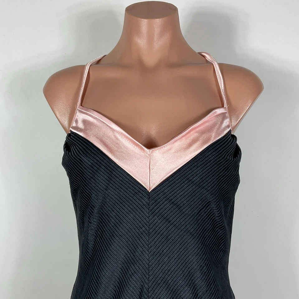 Traje de baño Southpoint para mujer 16 acanalado negro rosa satinado de una pieza espalda baja vintage Foto 3 de 4