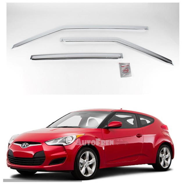 Chrome Sun Side Window Visor Vent Guards Rain For HYUNDAI Veloster eBay