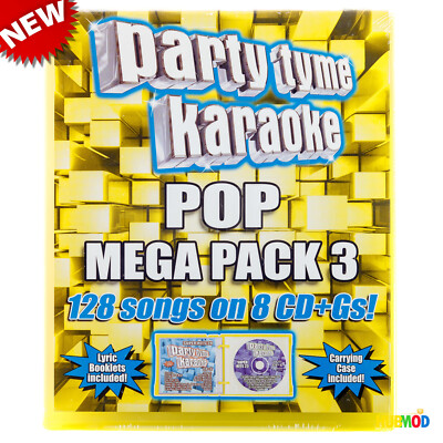 PARTY TYME KARAOKE POP MEGA PACK Vol 3 128-Songs Time on 8 CD + Gs NEW SEALED!!