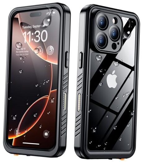 for iPhone 16 Pro Max Case Waterproof, [12FT iPhone 16 Pro Max 6.9'' Black