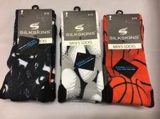 Men Socks Silkskins Shoes Size 6-12 Coolmax 3-Pair 