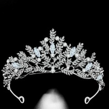 Bridal Tiara Bridal Princess Crystal Tiara Silver Clear Swarovski Crystal Rhines