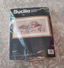 Vintage 1990 NEW SEALED Bucilla Needlepoint Picture 4629 Wildroses 9x18"
