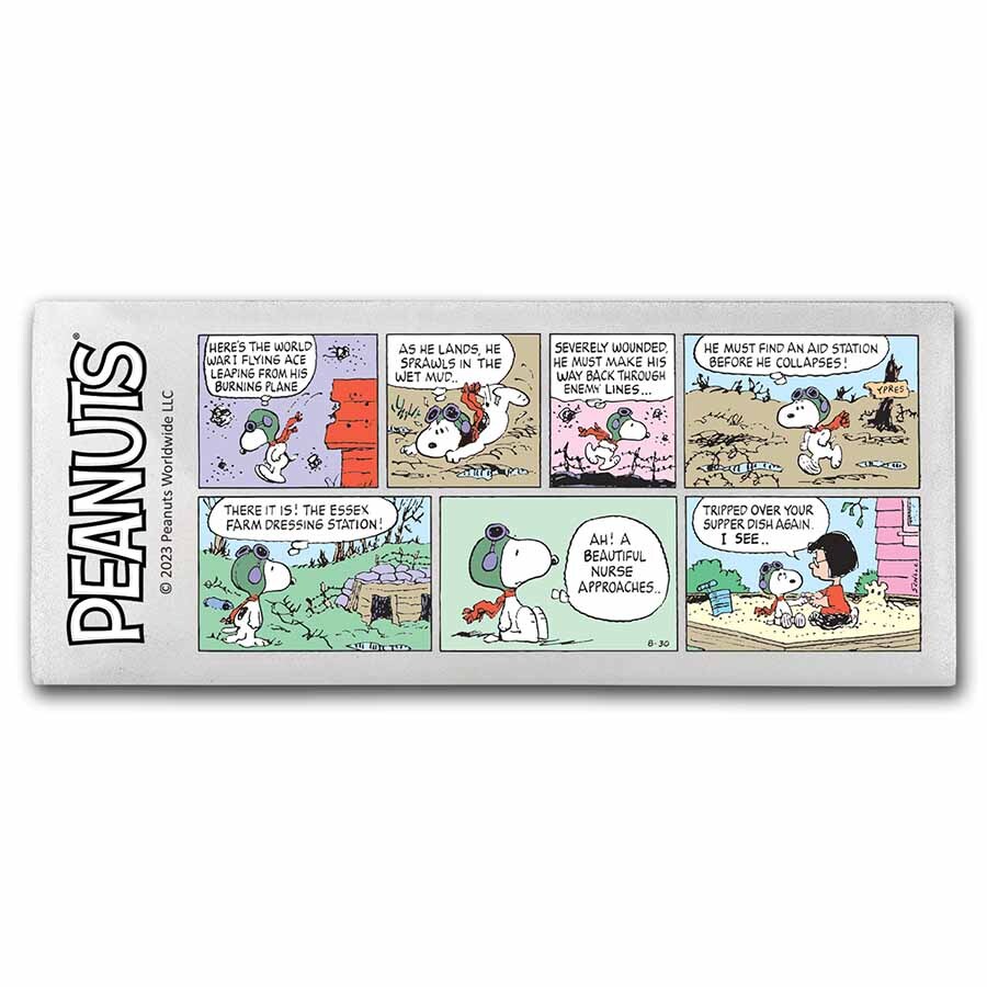 Peanuts® Snoopy Flying Ace Comic 4 oz Silver Bar | eBay