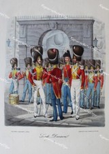 K&ouml;nigreich Sachsen Garde B&auml;renfell-M&uuml;tze Dresden Uniform Parade Trommel Bajonett